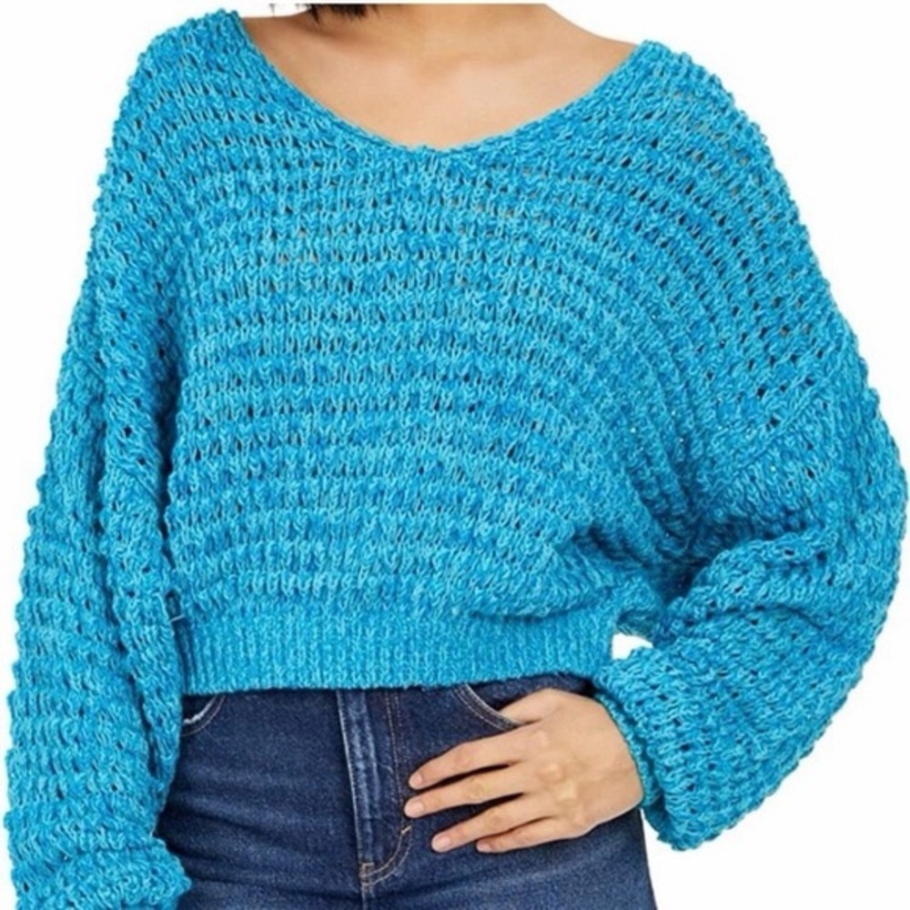 FP Movement by Free People Turquoise V-Neck Sweater